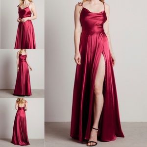 Red Satin Maxi dress